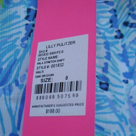 NWT Lily Pulitzer Mila Shift Dress 0 Sink or Swim - Picture 12 of 12